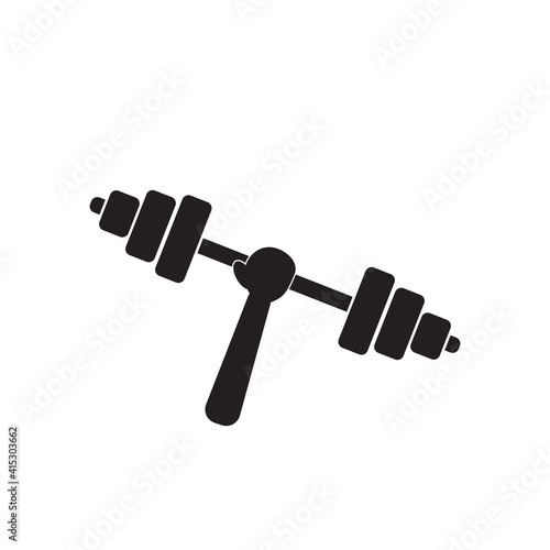 Barbell, icon of hand lifting a barbell on a white background.
a hand raised barbell icon for your website design. Logo, application, UI. Clock icon Vector illustration, EPS10.