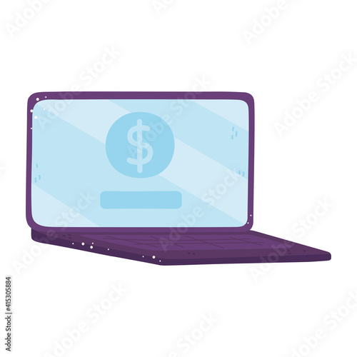 online banking laptop computer payment security transaction isolated