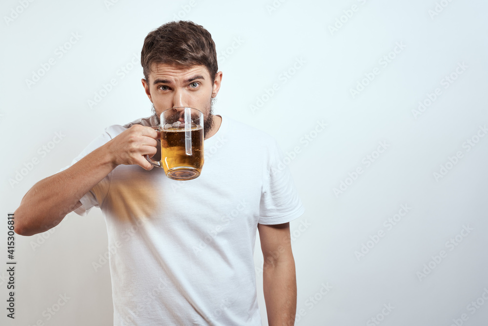Cheerful man mug beer alcohol drunk lifestyle Cheerful man mug beer alcohol drunk lifestyle