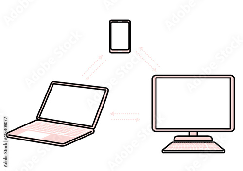 パソコンの通信表現イラスト