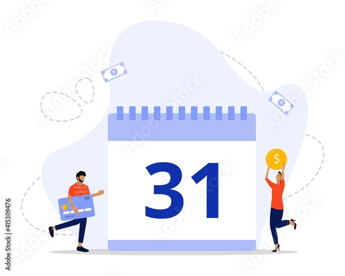 Vector Illustration, Salary Payment Concept, Showing a group of people celebrating salary payment day, 
Suitable for landing page, UI, web, App intro card, editorial, flyer, and banner