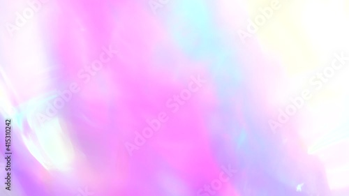 Soft blurred pastel iridescence pink and purple abstract background animation. Refraction of neon light