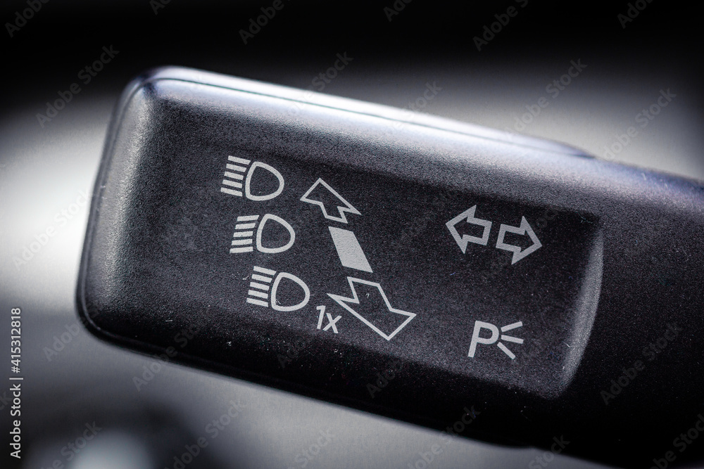 Wipers switch control isolated on white background. Adjusting speed of