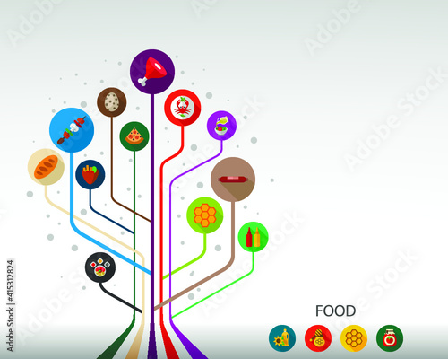 Food flat icon concept. Vector illustration. Element template for design.