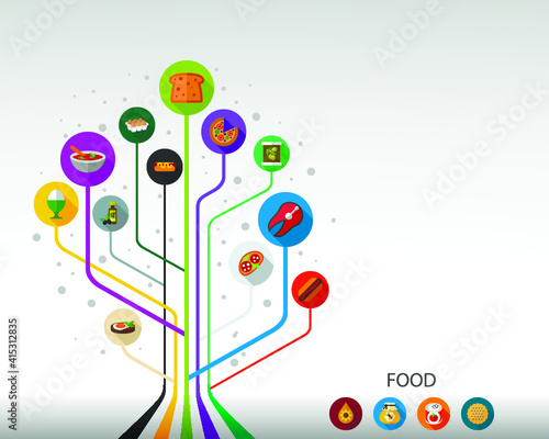 Food flat icon concept. Vector illustration. Element template for design.