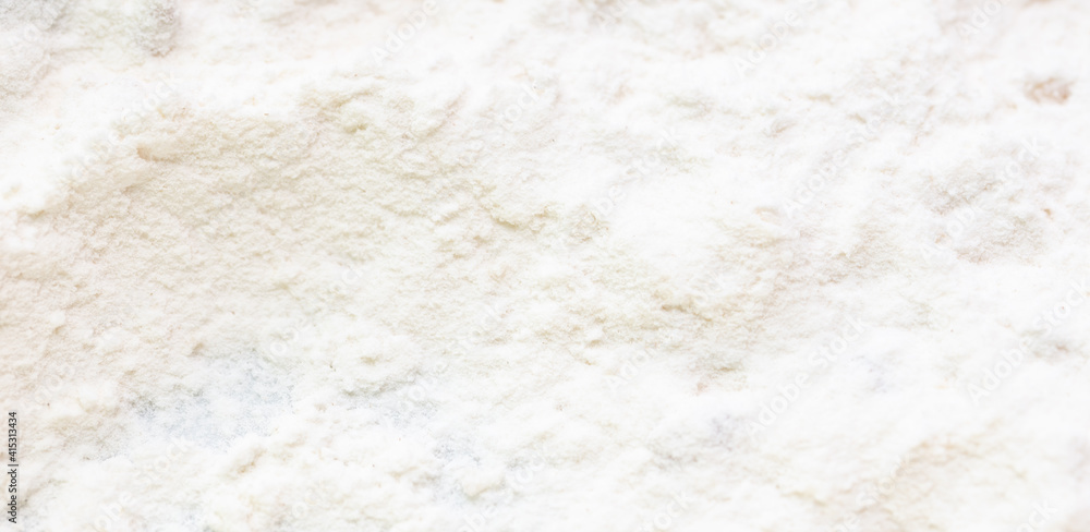 White flour as a background. White flour as a background.