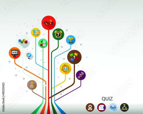 Quiz flat icon concept. Vector illustration. Element template for design.