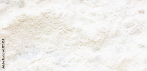 White flour as a background.