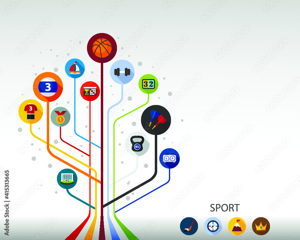 Obraz premium Sport flat icon concept. Vector illustration. Element template for design.