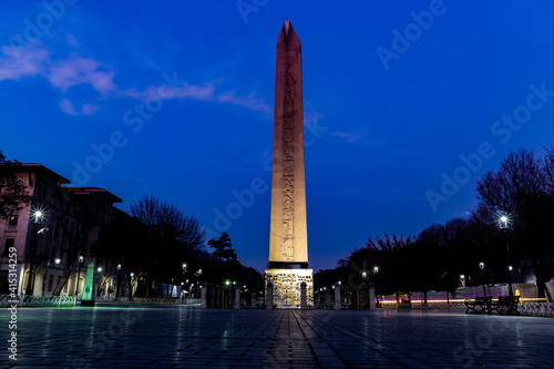 Obelisk of Theodosius in Istanbul. Evening time. Turkey.