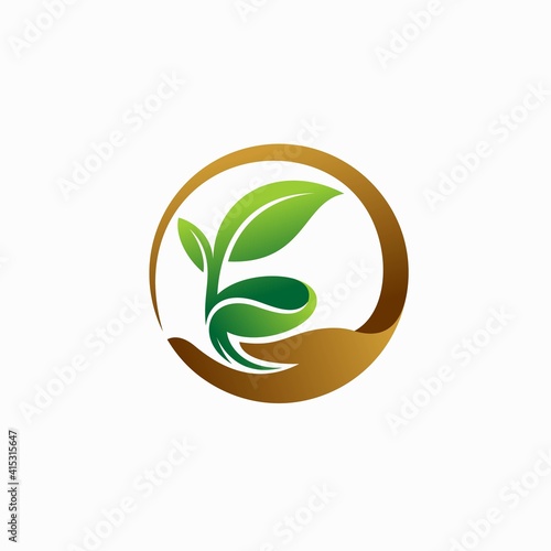 planting plant seeds vector, seed care logo