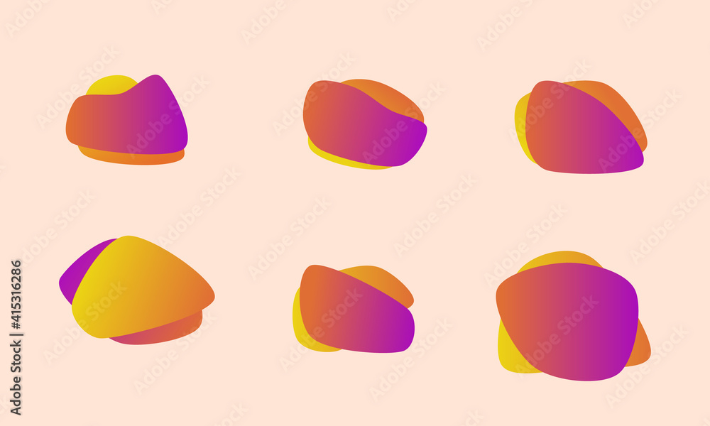 Set of abstract gradient shapes for presentation. Set of abstract gradient shapes for presentation.