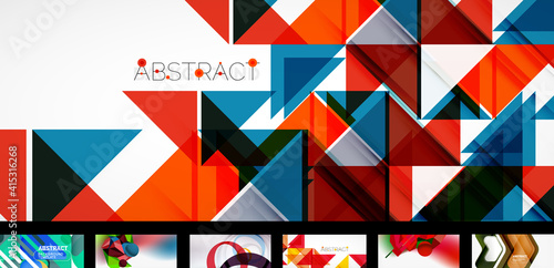 Set of vector abstract backgrounds, design templates for business or technology presentations, internet posters or web brochure covers
