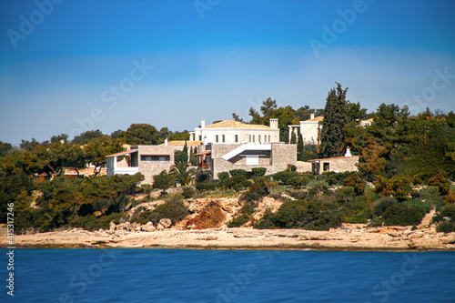 View of luxury beautiful buildings in Greece