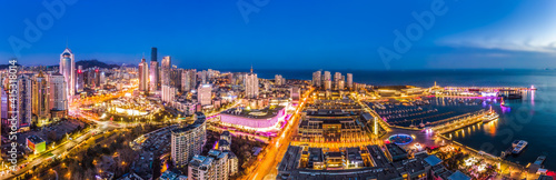 Aerial photography of Qingdao urban landscape at night © 昊 周