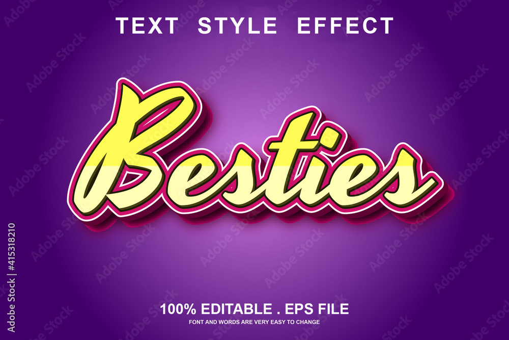 besties text effect editable