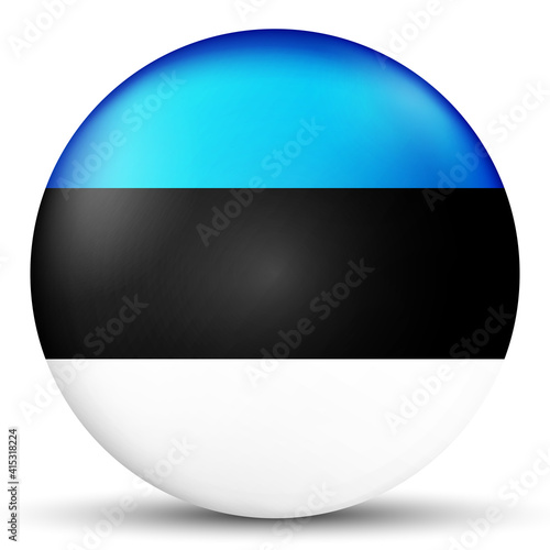 Free Download Glass light ball with flag of Estonia. Round sphere, template icon. Estonian national symbol. Glossy realistic ball, 3D abstract vector illustration highlighted on a white background. Big bubble. - GFXLoad