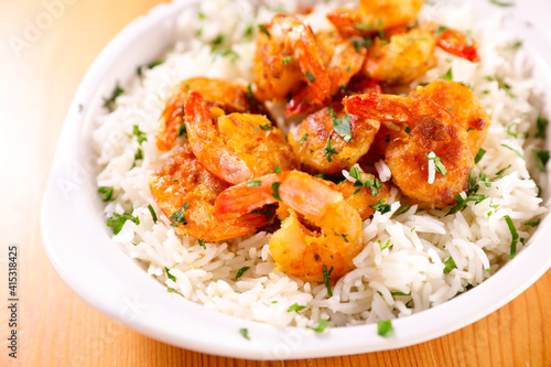 grilled shrimp and rice