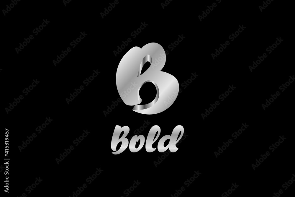 Initial letter B logo design template element colored silver red 3 dimensional for business and company identity Initial letter B logo design template element colored silver red 3 dimensional for business and company identity