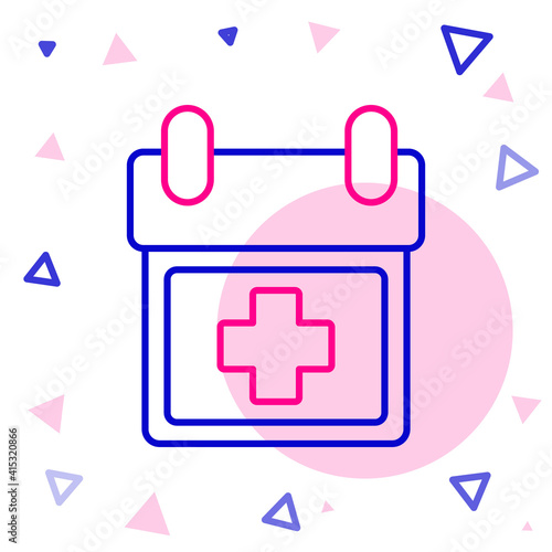 Line Doctor appointment icon isolated on white background. Calendar, planning board, agenda, consultation doctor. Colorful outline concept. Vector Illustration.