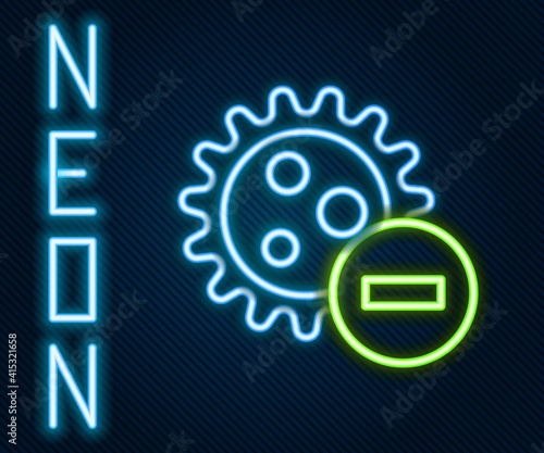 Glowing neon line Negative virus icon isolated on black background. Corona virus 2019-nCoV. Bacteria and germs, cell cancer, microbe, fungi. Colorful outline concept. Vector Illustration.