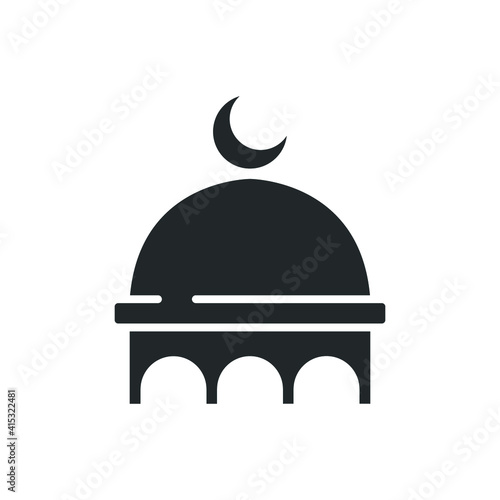 Muslim mosque domes icon. islamic worship place, islam prayer room for Religion and Ramadan symbol for web mobile. Moslem Praying  in Glyph style. Vector illustration. Design on white background. EPS 