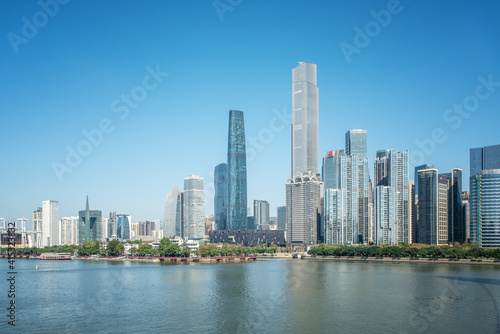 Outdoor Guangzhou Financial Center skyscraper