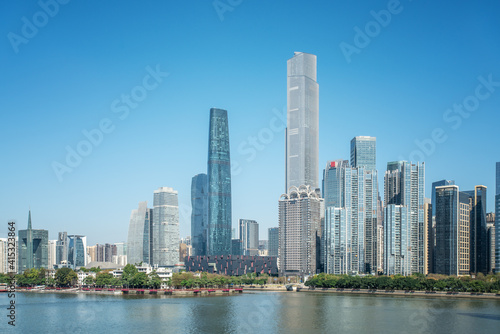 Outdoor Guangzhou Financial Center skyscraper