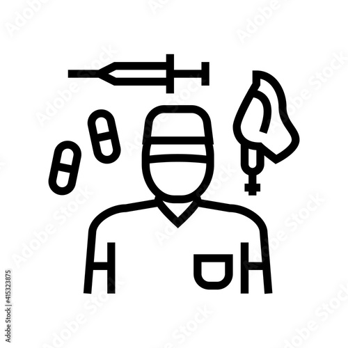 anesthesiologist anesthesia tool and drug line icon vector. anesthesiologist anesthesia tool and drug sign. isolated contour symbol black illustration