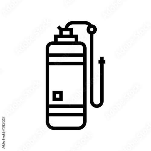 anesthesia gas cylinder line icon vector. anesthesia gas cylinder sign. isolated contour symbol black illustration