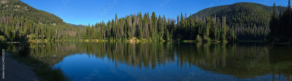 Panoramic view of Lightning Lake in Manning National Park in British Columbia, Canada, North America
