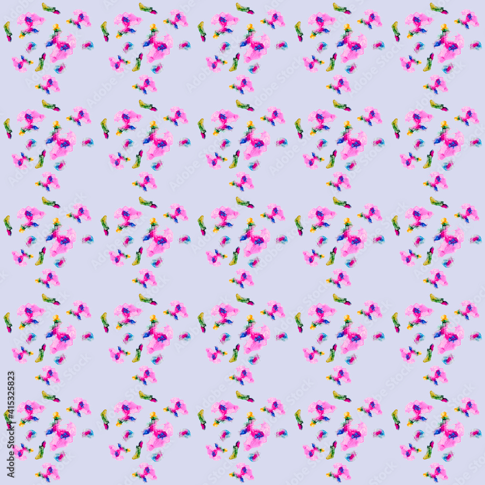 Abstract seamless pattern with ink staines