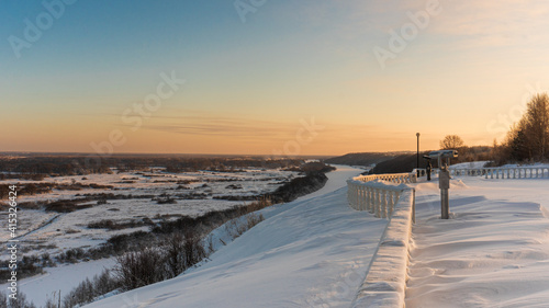 Crown. View from the hill. Winter landscape. The Klyazma River. © Алексей Максимов