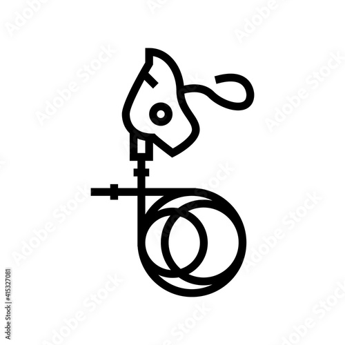 respiratory facial mask for anesthesia line icon vector. respiratory facial mask for anesthesia sign. isolated contour symbol black illustration