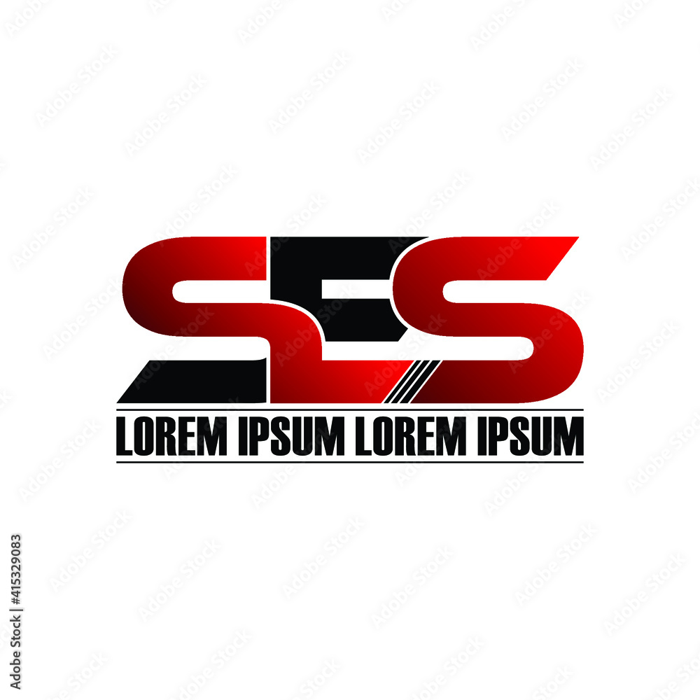 SES letter monogram logo design vector