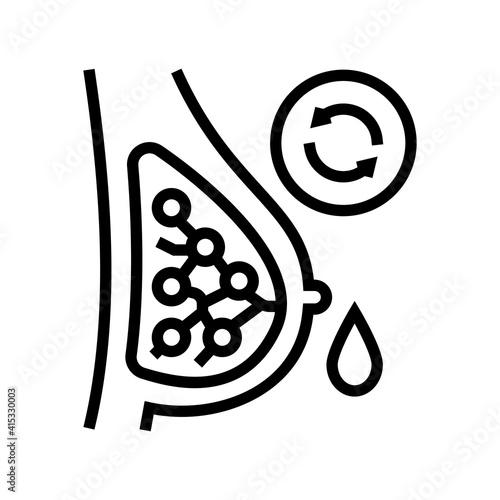 appearance of milk in breast line icon vector. appearance of milk in breast sign. isolated contour symbol black illustration
