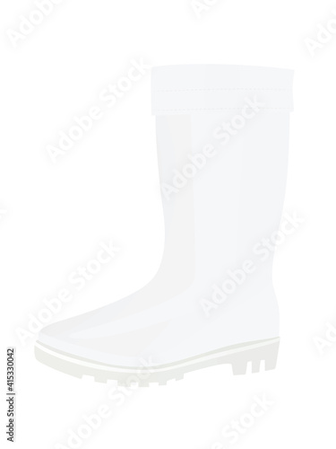 White rubber boots. vector illustration