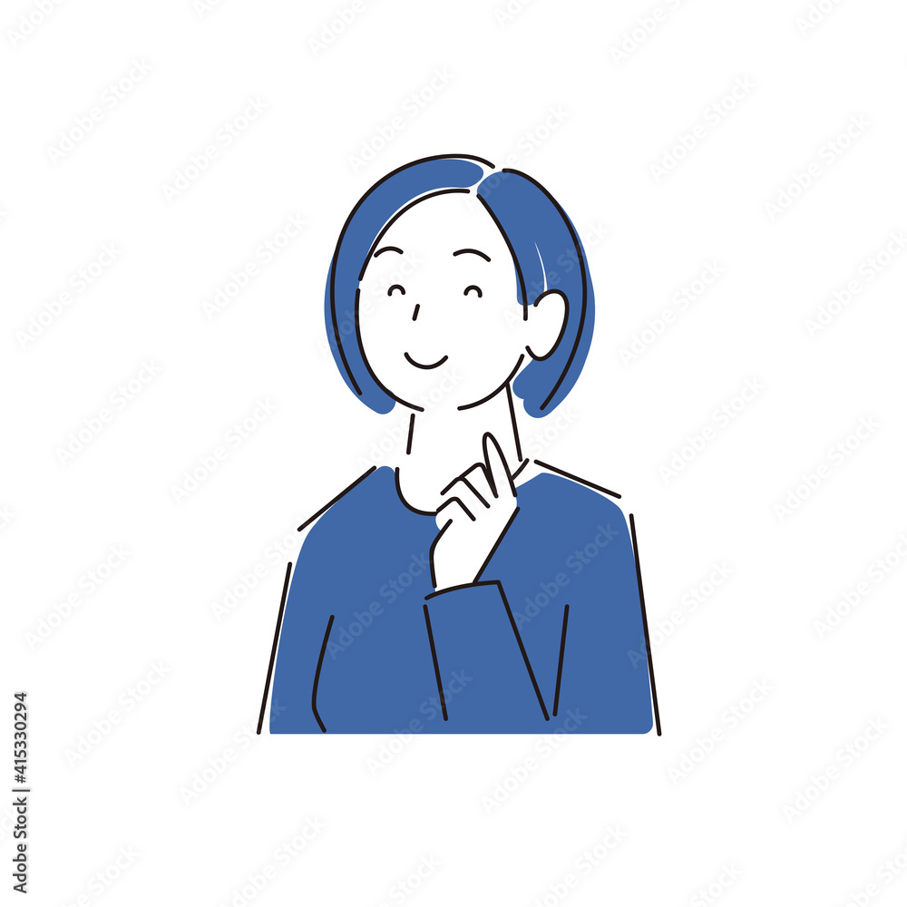 笑顔の女性 程よいシンプルなイラスト ベクター 笑顔の女性 程よいシンプルなイラスト ベクター