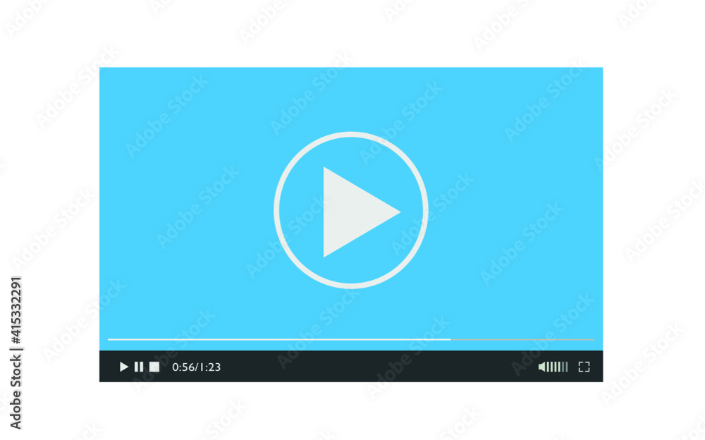 Media player design template for web and mobile apps flat style. Vector illustration Media player design template for web and mobile apps flat style. Vector illustration