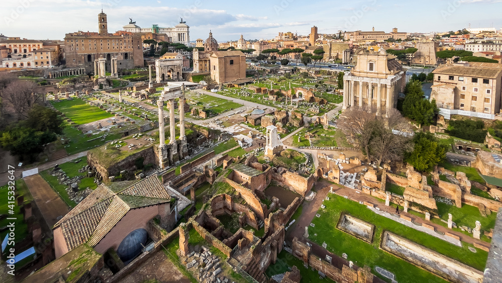 Perspective of ancient roman forum