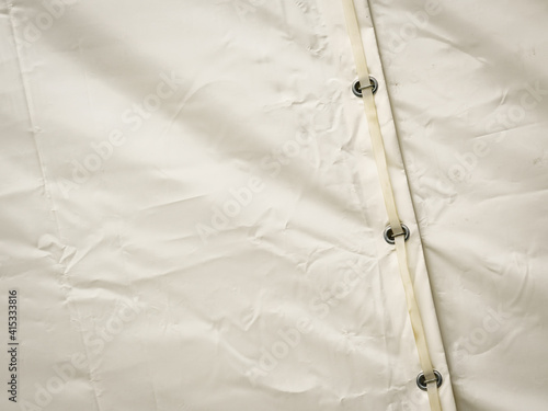 White tarp, waterproof tarpaulin detail