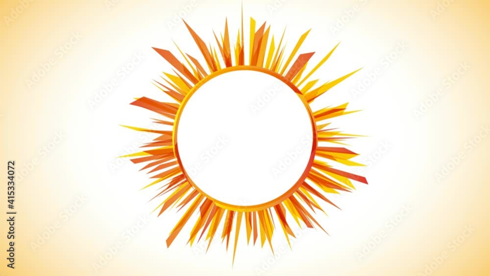 Animated illustration for template, summer concept. Abstract sun, sun rays in rotating motion, empty background in flat design. Loop footage Animated illustration for template, summer concept. Abstract sun, sun rays in rotating motion, empty background in flat design. Loop footage