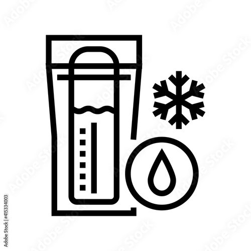 freezing milk storage line icon vector. freezing milk storage sign. isolated contour symbol black illustration
