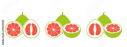 Pomelo logo. Isolated pomelo on white background
