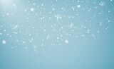 Vector illustration of flying snow on a transparent background.Natural phenomenon of snowfall or blizzard.	
