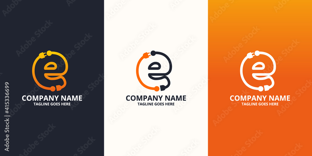 Electric initial letter E Logo Icon Template. Illustration vector ...