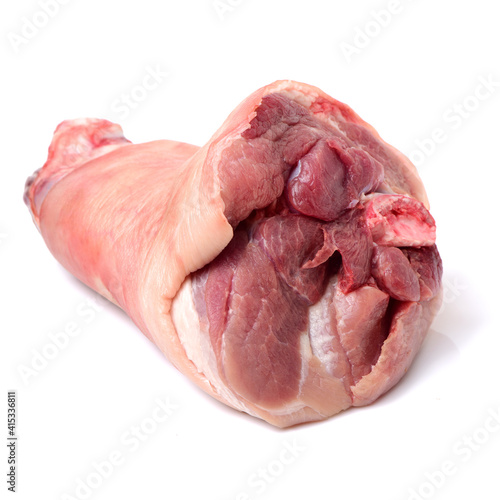 Canvas Print raw pork (leg) isolated on white background