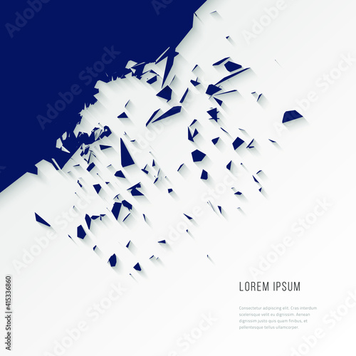 Explosion background - Abstract destructed objects and debris - Vector illustration with particles - EPS 10