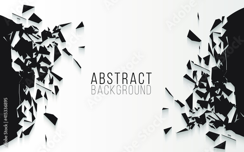 Explosion background - Abstract destructed objects and debris - Vector illustration with particles - EPS 10