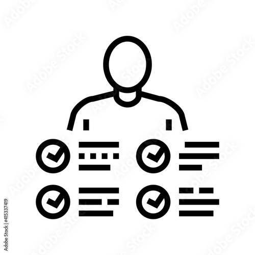 characteristics skill line icon vector. characteristics skill sign. isolated contour symbol black illustration